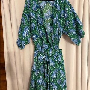 Printfresh bagheera Green and Blue Robe